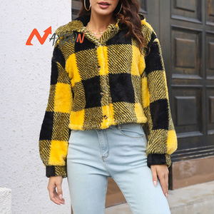 เสื้อแจ็กเก็ตผ้าทวีตสำหรับผู้หญิงแบบสั่งทำสำหรับฤดูหนาวเสื้อโค้ทสั้นมีกระดุมแบบทอลายสก๊อต - Product Image 4