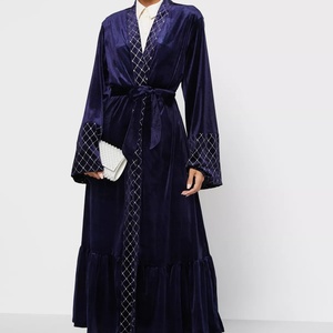 1857 #   Abaya en velours, vêtements d'hiver pour femmes musulmanes, Borka, kimono ouvert, vêtements modestes, designs turcs - Product Image 5