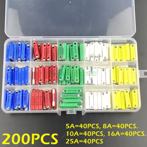 100/200 Uds. Tipo de fusibles de coche Continental para coches clásicos Vintage hoja estilo antiguo 5/8/10/16/25AMP 6MM juego de fusibles automotrices europeos - Product Image 4