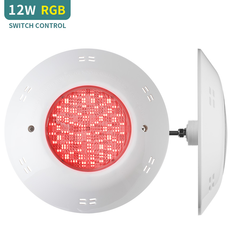 12W AC12V RGB Switch Control Led Wall Mount Fiberglass Swimming Pool Light