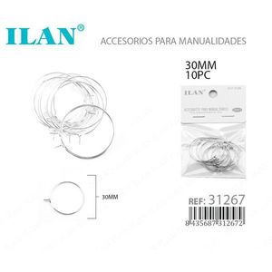 Orecchini Ilan 30mm in Argento, Materiali per Creazione di Gioielli - Product Image 3