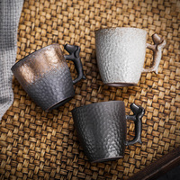 Tasses à expresso en céramique rustique en gros, petites séries, tasses à café turques vintage, luxe léger, rétro