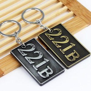 Llavero Conmemorativo de Bronce Antiguo del Apartamento Sherlock 221B, Regalo Conmemorativo de Aleación de Zinc Antigua - Product Image 2