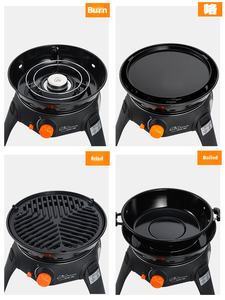 Ensemble de barbecue et de cuisinière au propane/<span class=keywords><strong>butane</strong></span> pliable portable - Équipement de cuisine de camping et de pique-nique en plein air léger et résistant au vent - Product Image 3