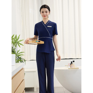 Women's Short Sleeve Work Uniform Set Moisture Wicking Comfortable For Beauty Salon Spa Wellness Center - Product Image 2