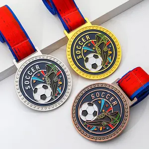 Ere Voetbal Gouden Boot Medaille Sociale Organisatie Voetbalcompetitie Vermeld Souvenir Aangepaste Voetbalmedailles