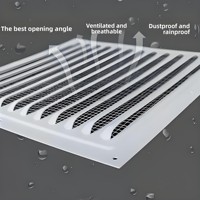 Capot étanche à la pluie pour ventilation extérieure en émail cuit au four, sortie d'air à mini-persienne perforée, calandre d'échappement à dissipation thermique