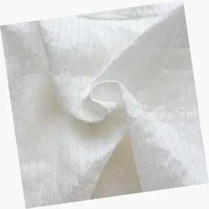 Original Natural Material White Painting Elastic Silk Crepe Fabric with Spandex for Women Summer Evening Dress Clothes Blouse