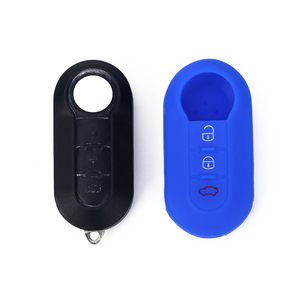 RYHX – housse de clé de voiture en Silicone pour <span class=keywords><strong>FIAT</strong></span> Panda Stilo <span class=keywords><strong>Punto</strong></span> Doblo <span class=keywords><strong>Grande</strong></span> Bravo 500 Ducato Minibus 3 boutons - Product Image 1