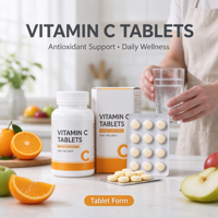 Comprimés de vitamine C, complément nutritionnel antioxydant quotidien halal