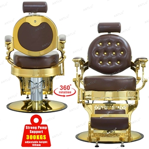 Sillón de Peluquería de Cuero Marrón de Lujo, Resistente, para Salón de Belleza - Product Image 5