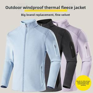 Veste polaire thermique d'hiver personnalisée avec logo pour homme et femme, <span class=keywords><strong>coupe</strong></span>-vent, chaude, softshell, pour la randonnée, vêtements de sport, vente en gros - Product Image 5