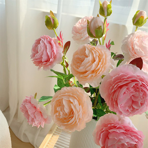 Bouquet de roses artificielles Qingyu Chronicle, rose, blanc laiteux, champagne, fleurs en soie, décorations pour mariage et maison - Product Image 4