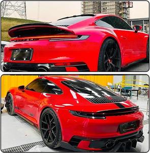 Aileron arrière simple en fibre de carbone de haute qualité, finition polie, pour Porsche 911 992 Carrera, spoiler de coffre - Product Image 4
