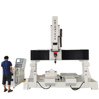 Fraiseuse CNC de bureau 5 axes à double broche, refroidie par eau, pour le travail du bois et la sculpture, avec moteur, engrenage et roulement Syntec RichAuto/Mach3