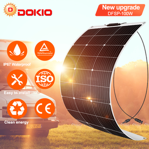 Panneau solaire semi-flexible <span class=keywords><strong>Dokio</strong></span> en rouleau, 2 pièces, 12V 100W, panneau solaire flexible pour batterie de voiture, bateau et maison, 200W 400W 1000W - Product Image 2