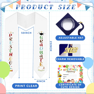 Venta al por mayor de diseño personalizado de alta calidad niños graduación bata preescolar con sombrero - Product Image 6