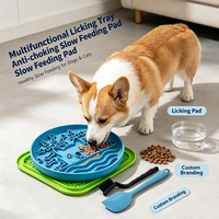 Gamelle en silicone pour animaux de compagnie à alimentation lente avec ventouse, anti-étouffement, antidérapante et résistante aux chutes, pour chiens et chats