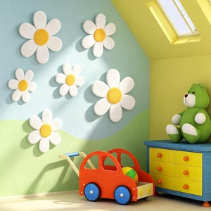 6 Piezas de Fieltro Acústico con Diseño de Flor de Margarita <span class=keywords><strong>para</strong></span> Decoración de Pared, Tablero de Anuncios con Cinta Adhesiva <span class=keywords><strong>para</strong></span> Dormitorio, Cuarto de Bebé, Guardería, Aula, Residencia Universitaria - Product Image 5