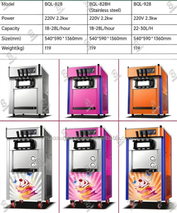 เครื่องทำไอศกรีมโยเกิร์ตแช่แข็งแบบเส้นสปาเก็ตตี้ ขนาดเล็ก รุ่น Gold Line 950w สำหรับขาย - Product Image 2