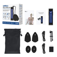 Stimulateur musculaire TENS portable filaire avec 24 modes, 20 niveaux d'intensité, écran LCD, minuterie 10-60 min et chargement Micro USB