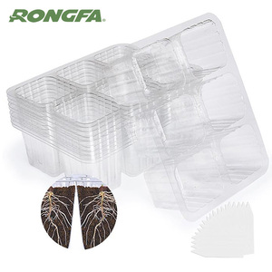 6 12 Cell plant seedling box grow trays Garden Plant Nursery Pot Grow Box With Lid Germination Starter Seedling Tray
