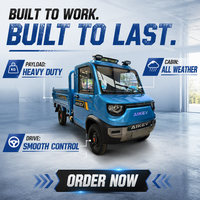Camion utilitaire léger électrique Miaba à 4 roues, cabine fermée, haute capacité de charge, pour le transport agricole et la livraison de marchandises urbaines