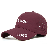 Gorra Deportiva de Béisbol Personalizada con Logotipo Promocional, de Poliéster Transpirable de Secado Rápido con 6 Paneles, Corte Láser y Perforaciones, Ideal para Correr al Aire Libre