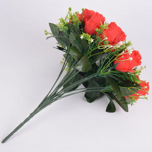 ช่อดอกกุหลาบผ้าไหมสีแดงราคาถูก ขายดีปี 2025 ดอกไม้ประดิษฐ์สำหรับตกแต่งบ้าน งานแต่งงาน งานรับปริญญา ของตกแต่งปีใหม่ - Product Image 3