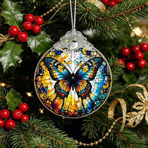 Ornement de Noël en verre fait main de haute qualité, motif OVNI et extraterrestre, idéal pour la décoration de la maison et des arbres, idée cadeau échangeable - Product Image 4