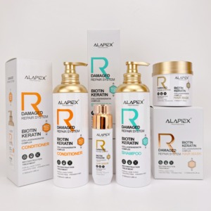 ALAPEX Biotina Queratina Hidratante y Refrescante 2 en 1 Champú y Acondicionador Reparador Anticaída <span class=keywords><strong>para</strong></span> Cabello Dañado - Product Image 2