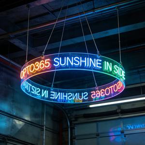 免费设计 12V 单色亚克力圆形 LED 霓虹灯天花板标志 RGB 圆形亚克力霓虹灯用于商店装饰 - Product Image 3