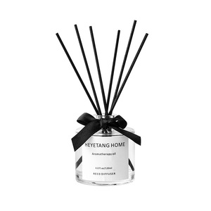Difusor de Aromas de Vidrio Transparente de Lujo, 120 ml, con Lazo Negro, Decoración para el Hogar, Fragancia para Habitaciones, Set de Regalo, Hotel, Spa - Product Image 1
