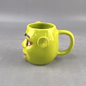 Taza <span class=keywords><strong>de</strong></span> Cerámica QH <span class=keywords><strong>de</strong></span> <span class=keywords><strong>Shrek</strong></span> con Máscara Verde <span class=keywords><strong>de</strong></span> Halloween, Capacidad <span class=keywords><strong>de</strong></span> 500 ml, Apta para Lavavajillas, Desechable, para Café, Té, Agua, Leche, Excelente Regalo - Product Image 2