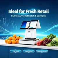 Balance de pesage pour commerce de détail avec écran tactile intégré, caisse enregistreuse Android/Windows Bluetooth/Wi-Fi