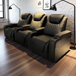 Juego de sofá de cine reclinable eléctrico de cuero de grano superior moderno para sala de cine en casa sillón reclinable eléctrico asientos VIP sala de estar - Product Image 2