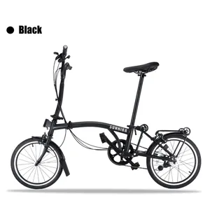 厂家直销热卖三折叠式bromp托自行车16英寸6速折叠自行车钢架M手柄v型制动器