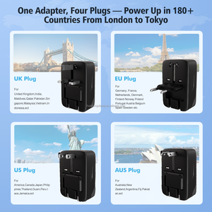 Adaptador de Viaje Universal con 8 Tomas de Corriente, Salida Máxima de 10A, Múltiples Protecciones, Enchufe de Seguridad, Estándar Estadounidense y Británico - Product Image 6