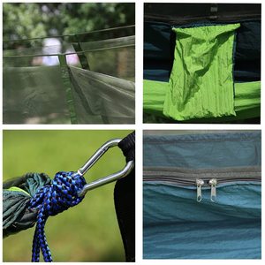 Wuqi — hamac de Camping, lit-balançoire avec crochet de pêche, portable avec tente de pluie, bâche anti-moustiques, Durable, en Stock - Product Image 5