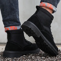 GUYISA Grand stock de bottes Martin noires à tige haute, certifiées CE EU, nouvelles bottes de sécurité pour hommes