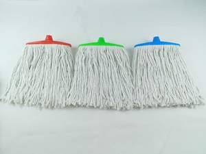 Têtes de vadrouille en plastique avec fil de <span class=keywords><strong>coton</strong></span>, longues bandes et poteaux en <span class=keywords><strong>bois</strong></span> pour le nettoyage des sols, vente en gros - Product Image 4