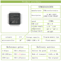 Componentes Electrónicos STM32 ARM M4 Microcontrolador de 32 Bits MCU LQFP-48 STM32G431CBT6
