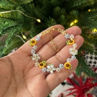 Bracelet tendance réglable en perles de plastique pour femme, bijou de poignet minimaliste et empilable