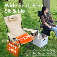 Fauteuil de pêche pliable et inclinable à 4 positions, matelassé en losanges, personnalisable avec logo, directement de l'usine OEM/ODM, idéal pour le glamping