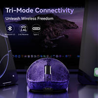 Smailwolf RS6 Souris de jeu tri-mode Capteur PAW3311 12000 DPI 59g Ultra légère en fibre de carbone Taux de polling 1000 Hz Batterie 500 mAh