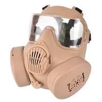 Masque facial complet Kozie de haute qualité en TPR, confortable, réutilisable, à thème festif, style militaire, avec filtration d'air et double ventilateur