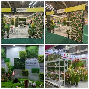 S-019 100x100cm trang trí nội thất PE nhân tạo thực vật Tường Bảng điều khiển gỗ Hoàng Dương hàng rào hoa dọc vườn - Product Image 6