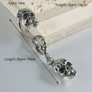 Punk acier inoxydable jauges crâne cintre oreille poids fantôme tête pour cintres oreille crochet extenseurs lobe d'oreille mode Piercing bijoux - Product Image 2