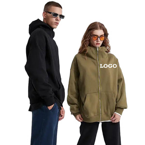 Sudadera con capucha y cremallera extragrande AR2568 personalizada, lisa, de 350 g/m², 100 % algodón, bordada, estilo urbano, para hombre - Product Image 1