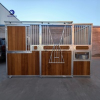 MAISTEED Stalles pour chevaux préfabriquées, portables et modulaires, en acier galvanisé, panneaux de stalles pour chevaux, assemblage de stalles